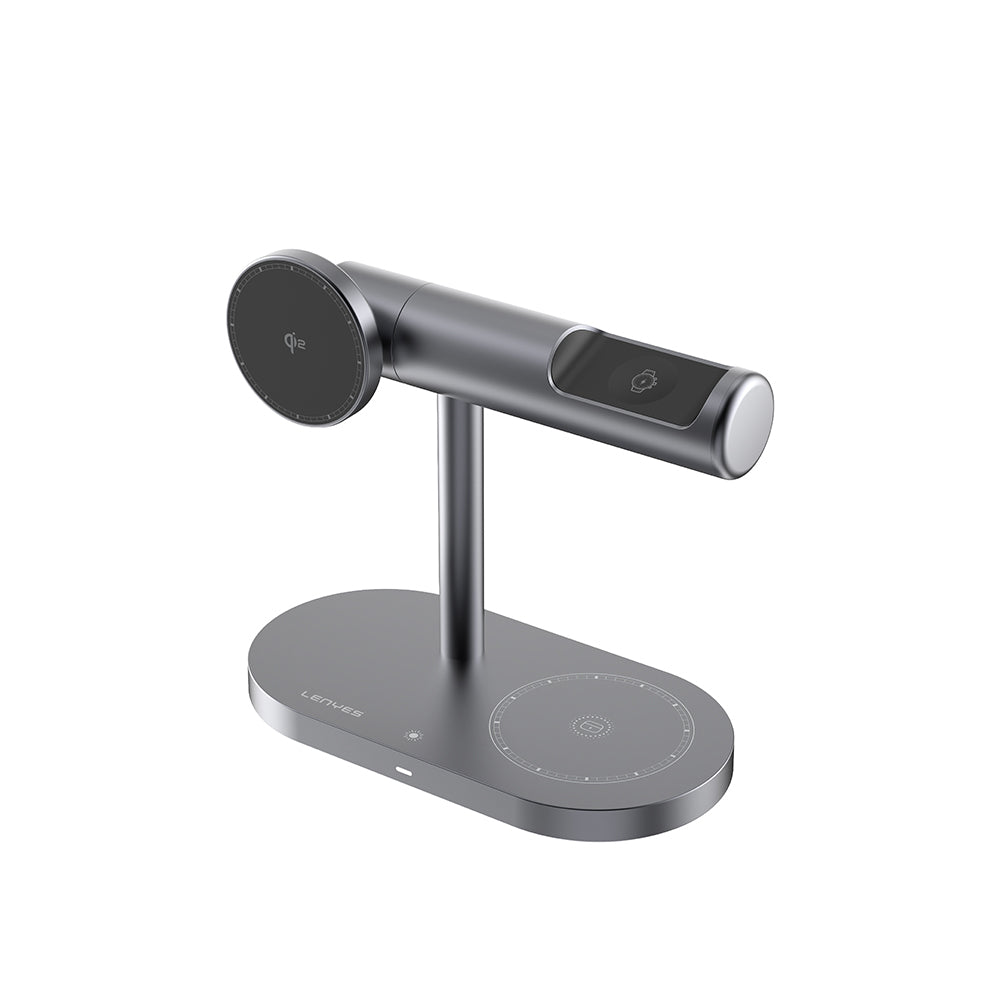 Lenyes PW319 Qi2 Şarj Teknolojili Ambiyans Işıklı Telefon&Akıllı Saat&Kulaklık 15W 3in1 Kablosuz Şarj Standı Lenyes PW319 Qi2 Şarj Teknolojili Ambiyans Işıklı Telefon&Akıllı Saat&Kulaklık 15W 3in1 Kablosuz Şarj Standı